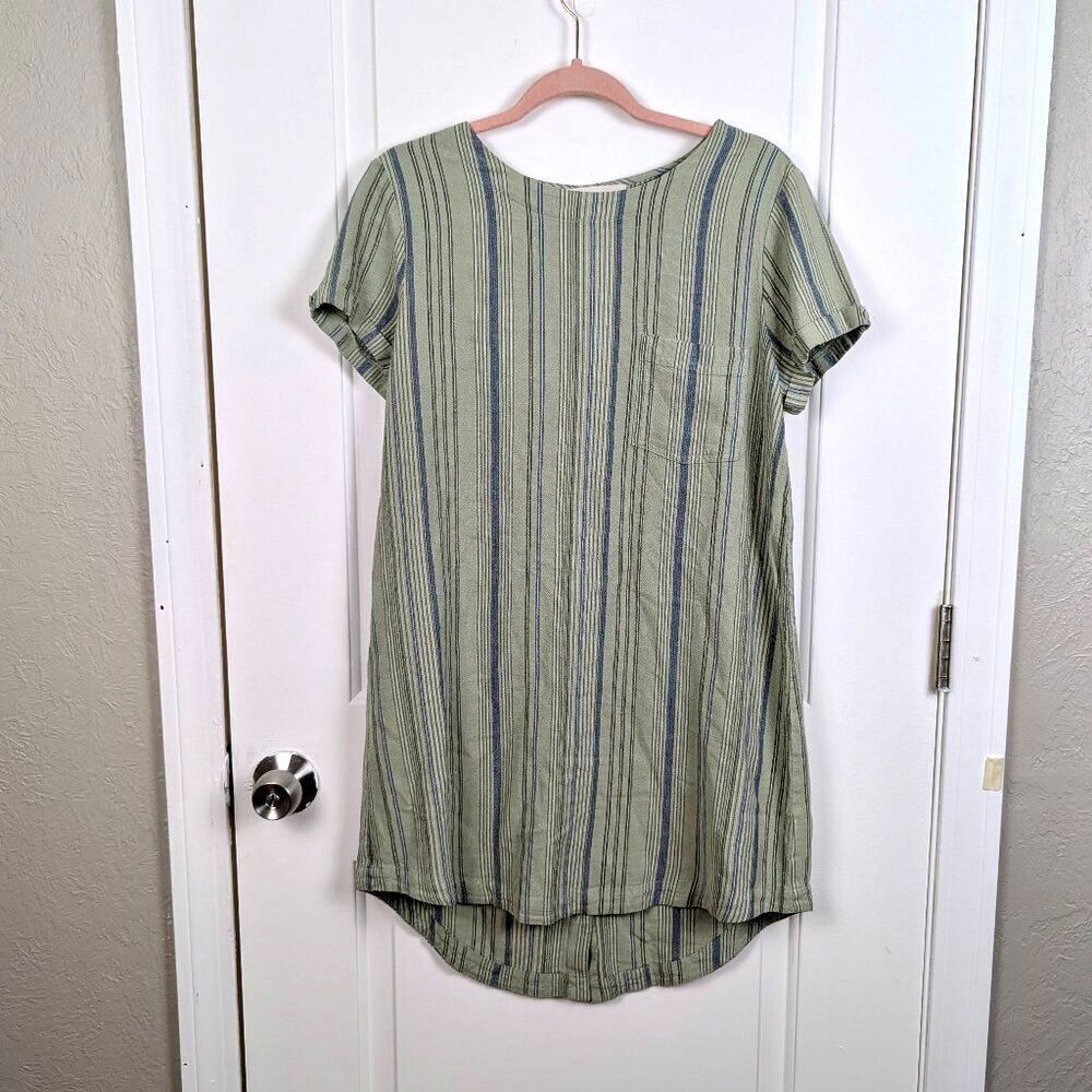 Cloth & Stone | Sage Striped Tunic Dress Size Small